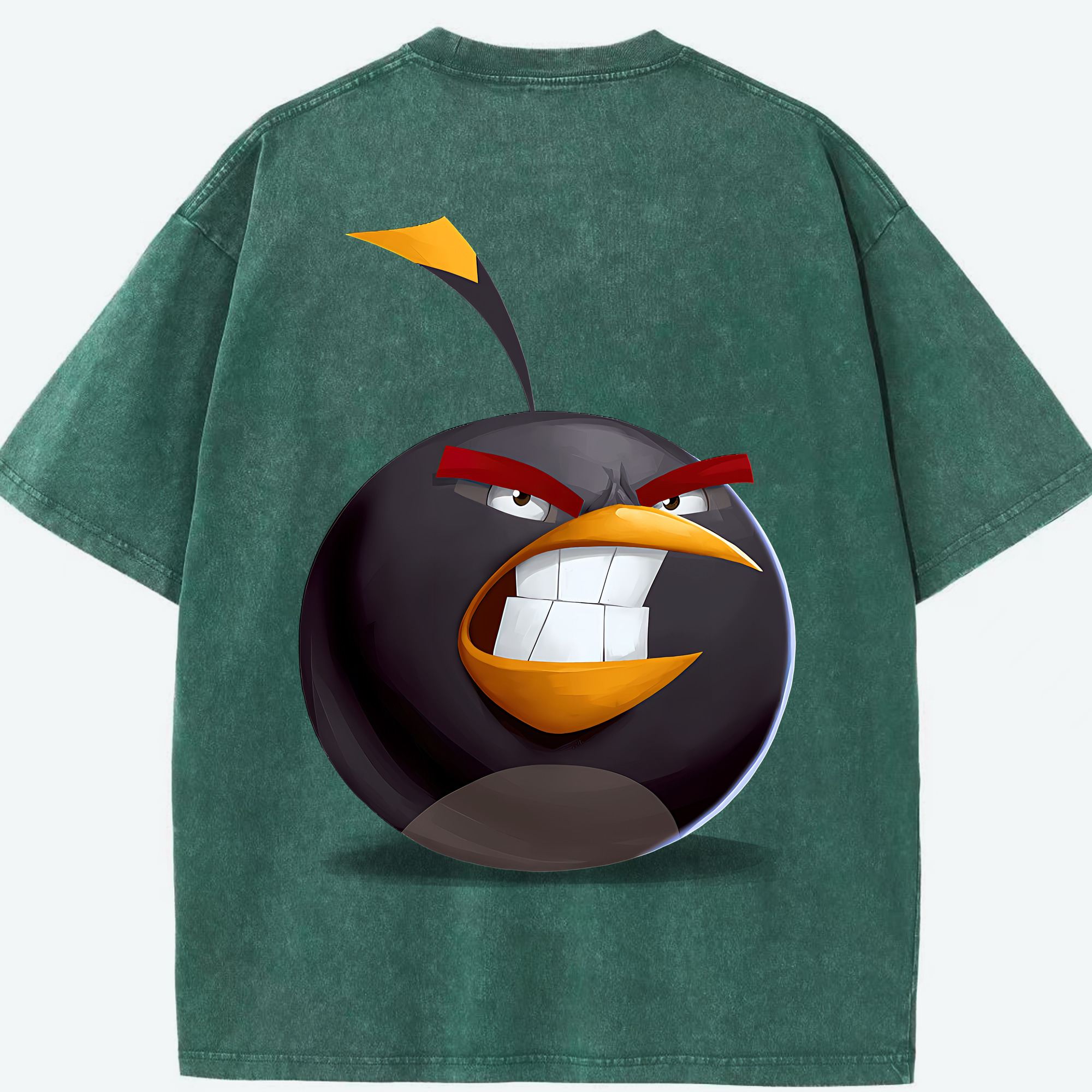 （画像用） Angry Birds アングリーバード 綿100% ヴィンテージ風 半袖Tシャツ（背面プリント）